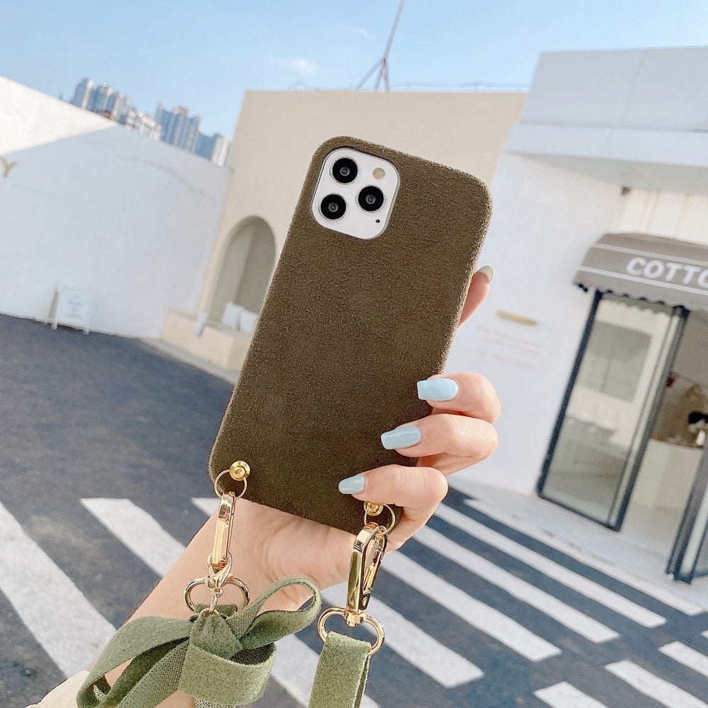 Compatible with Apple, Plush diagonal lanyard for iphone