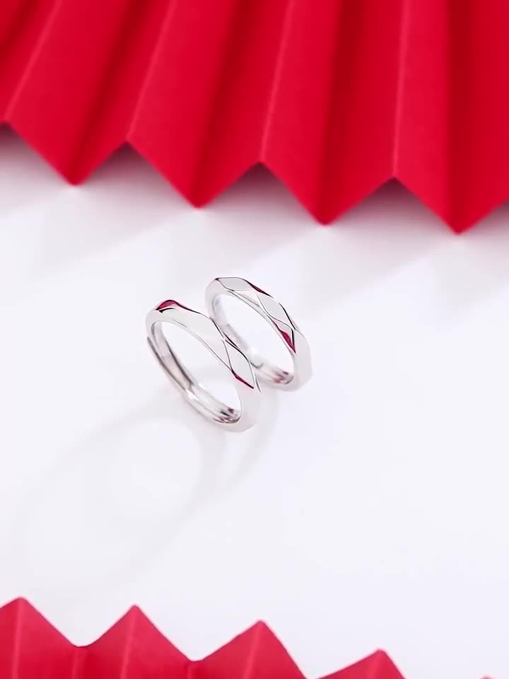 S925 Sterling Silver Ring Pair for men and women niche design
