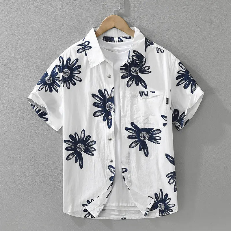 8286 Japanese Trendy Printed Short Sleeve Shirt Trendsi