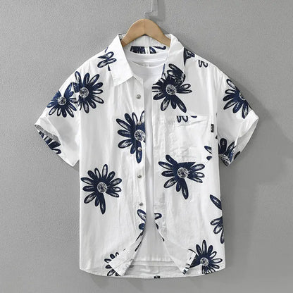 8286 Japanese Trendy Printed Short Sleeve Shirt Trendsi