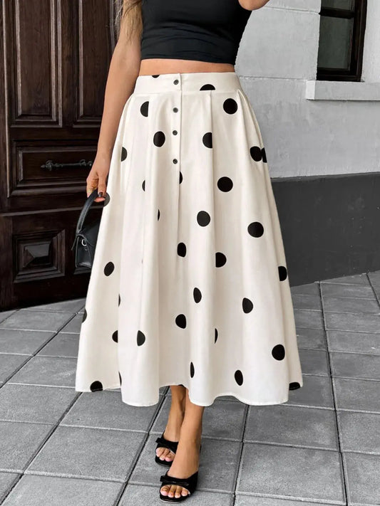 Polka Dot Skirt Trendsi