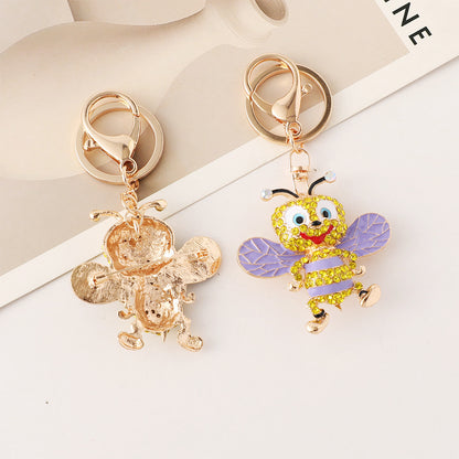 Creative Diamond Studded Cute Bee Keychain Exquisite Keychain Pendant
