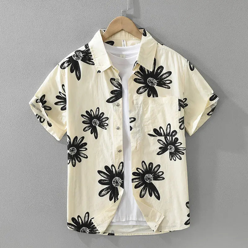 8286 Japanese Trendy Printed Short Sleeve Shirt Trendsi