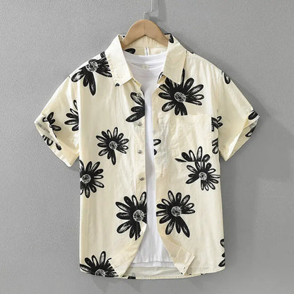 8286 Japanese Trendy Printed Short Sleeve Shirt Trendsi