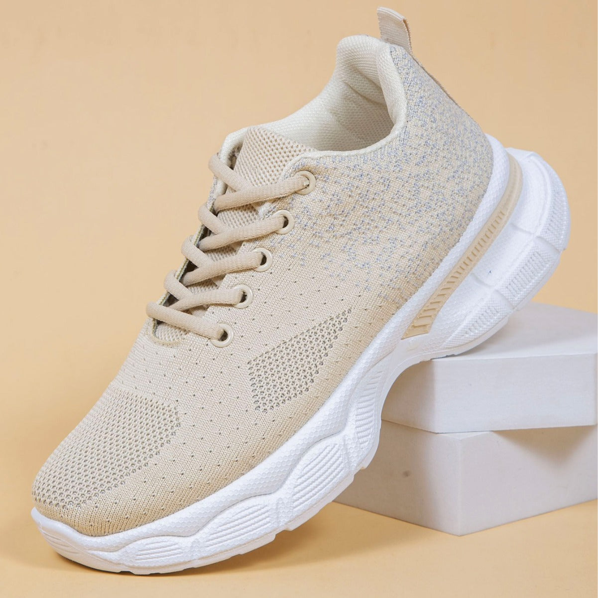 Women's Casual Sports Shoes Mesh in Khaki - Lightweight Active Sneakers