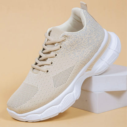 Women's Casual Sports Shoes Mesh in Khaki - Lightweight Active Sneakers