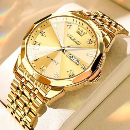 Roman Scale Double Calendar Quartz Watch Waterproof Easy Bazaar