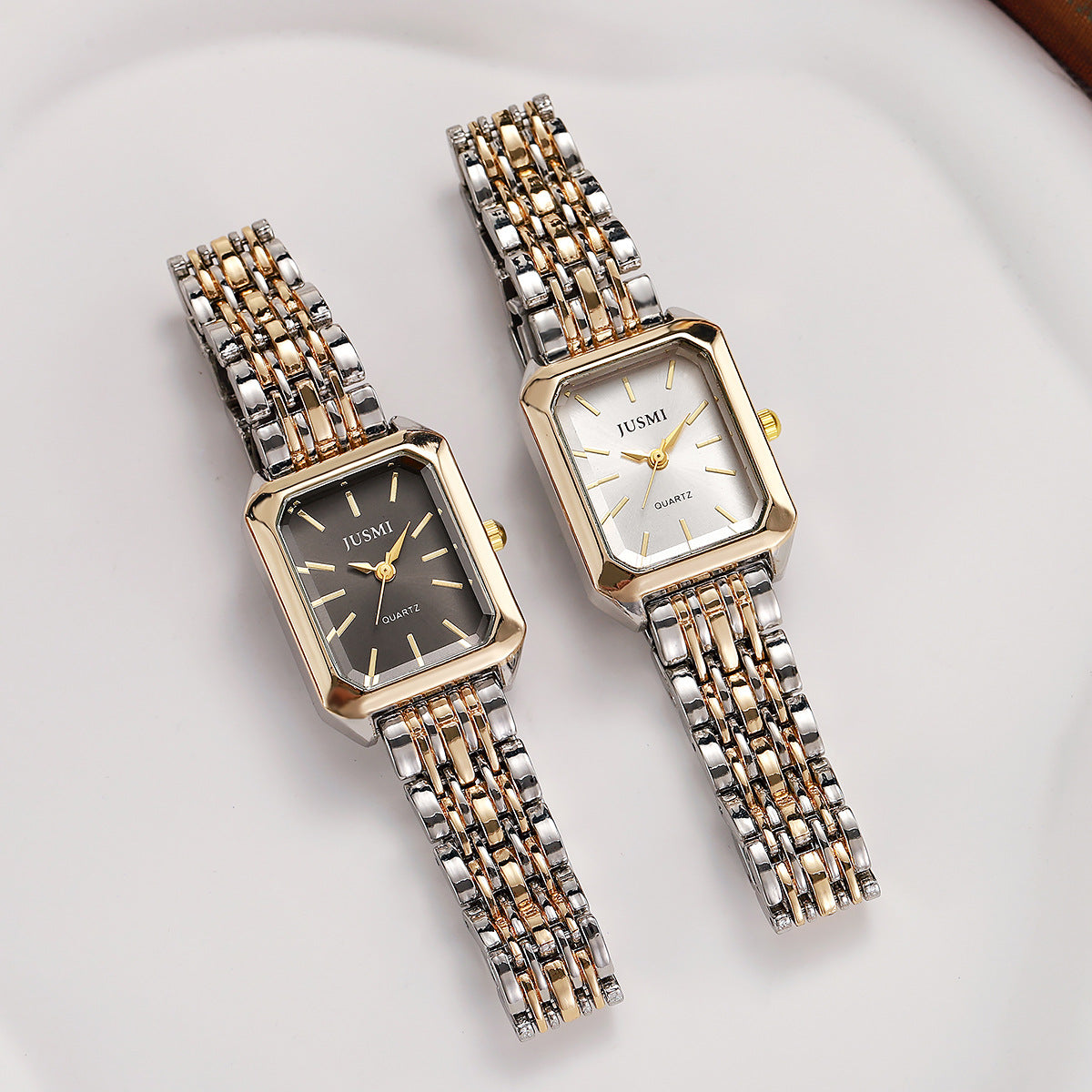 Square Meridian-Style Dial Quartz Watch for Women