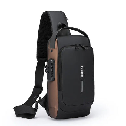 Motorcycle bag password anti-theft chest bag men's shoulder bag large capacity casual men's bag multifunctional crossbody bag eprolo
