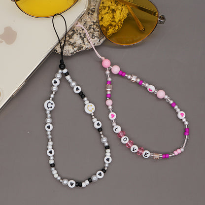 Acrylic Beaded Mobile Phone Lanyard