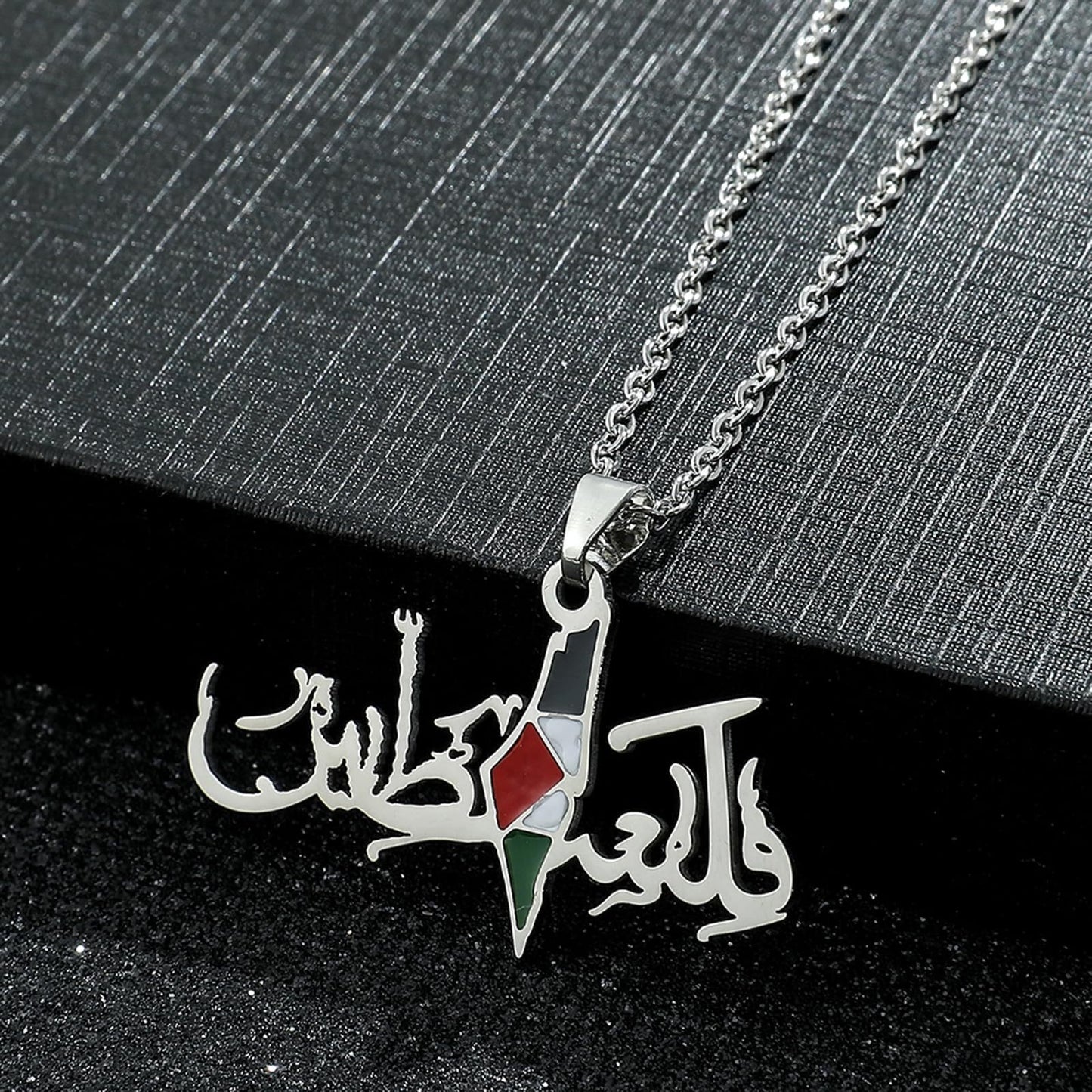 Palestine Flag Pendant Stainless Steel Gold Silver