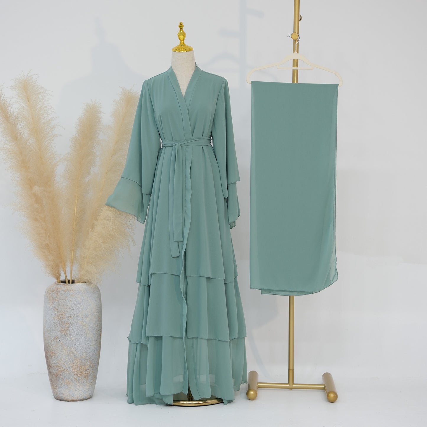 Elegant Children's Family Matching Cardigan Abaya