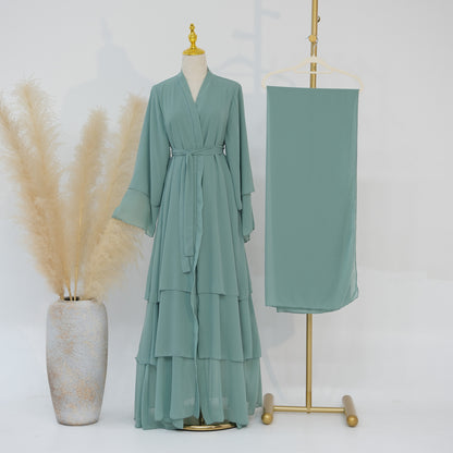 Elegant Children's Family Matching Cardigan Abaya