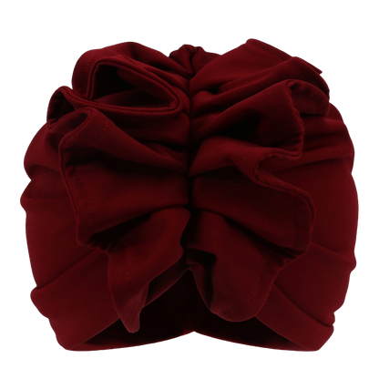 African Lady Head Wraps Soild Color Headscarf Bonnet Cancer Chemo Hat Muslim Turbans  NEW Ruffled Turban Cap for Women
