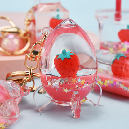 Acrylic Quicksand Oil Keychain Floating Liquid Glitter Bag Accessory