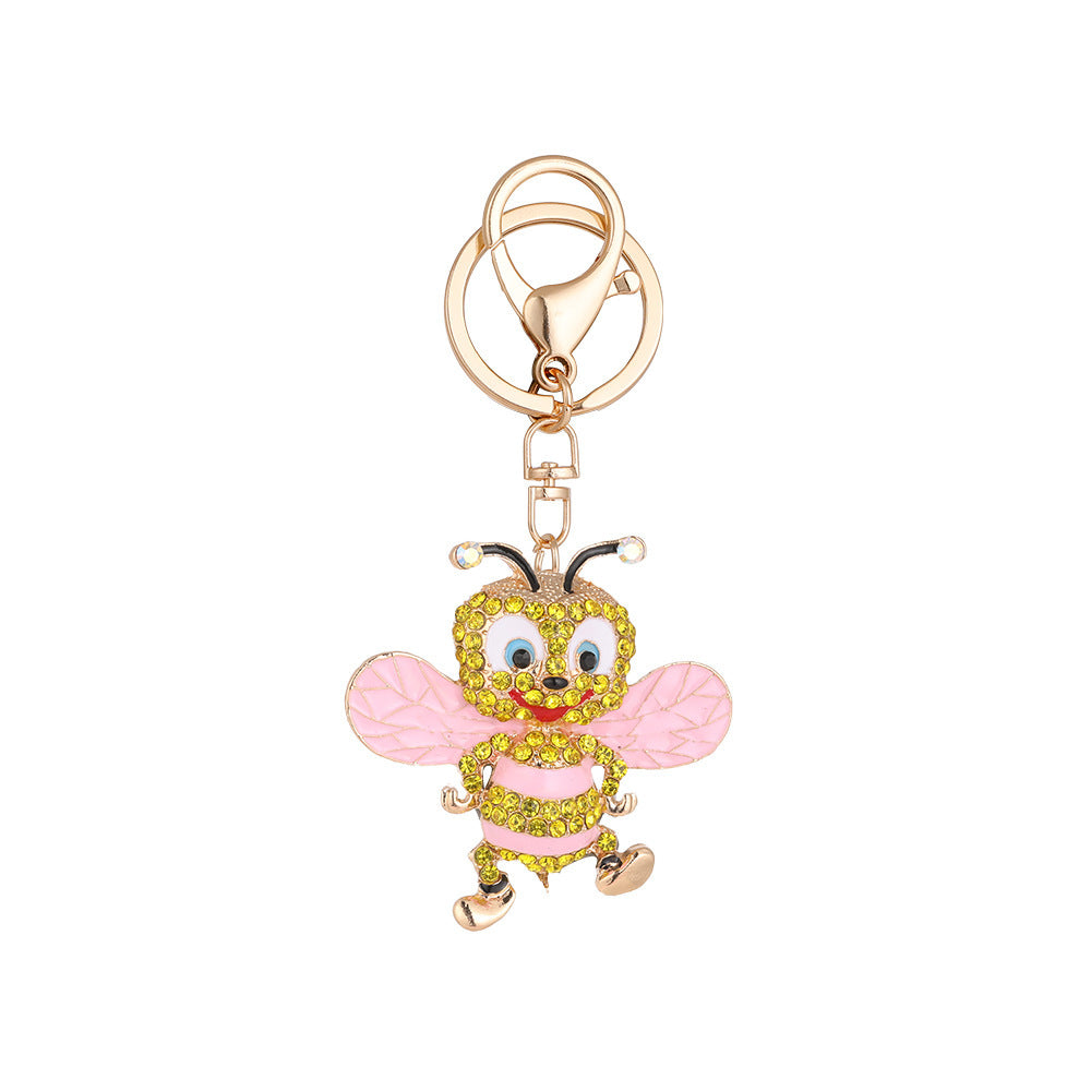 Creative Diamond Studded Cute Bee Keychain Exquisite Keychain Pendant