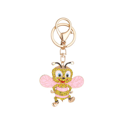 Creative Diamond Studded Cute Bee Keychain Exquisite Keychain Pendant