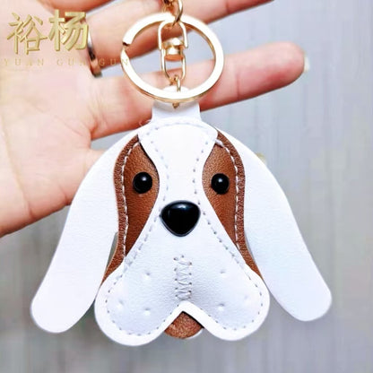 Cute Puppy Leather Key Chain Handbag Pendant