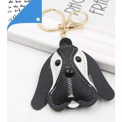 Cute Puppy Leather Key Chain Handbag Pendant