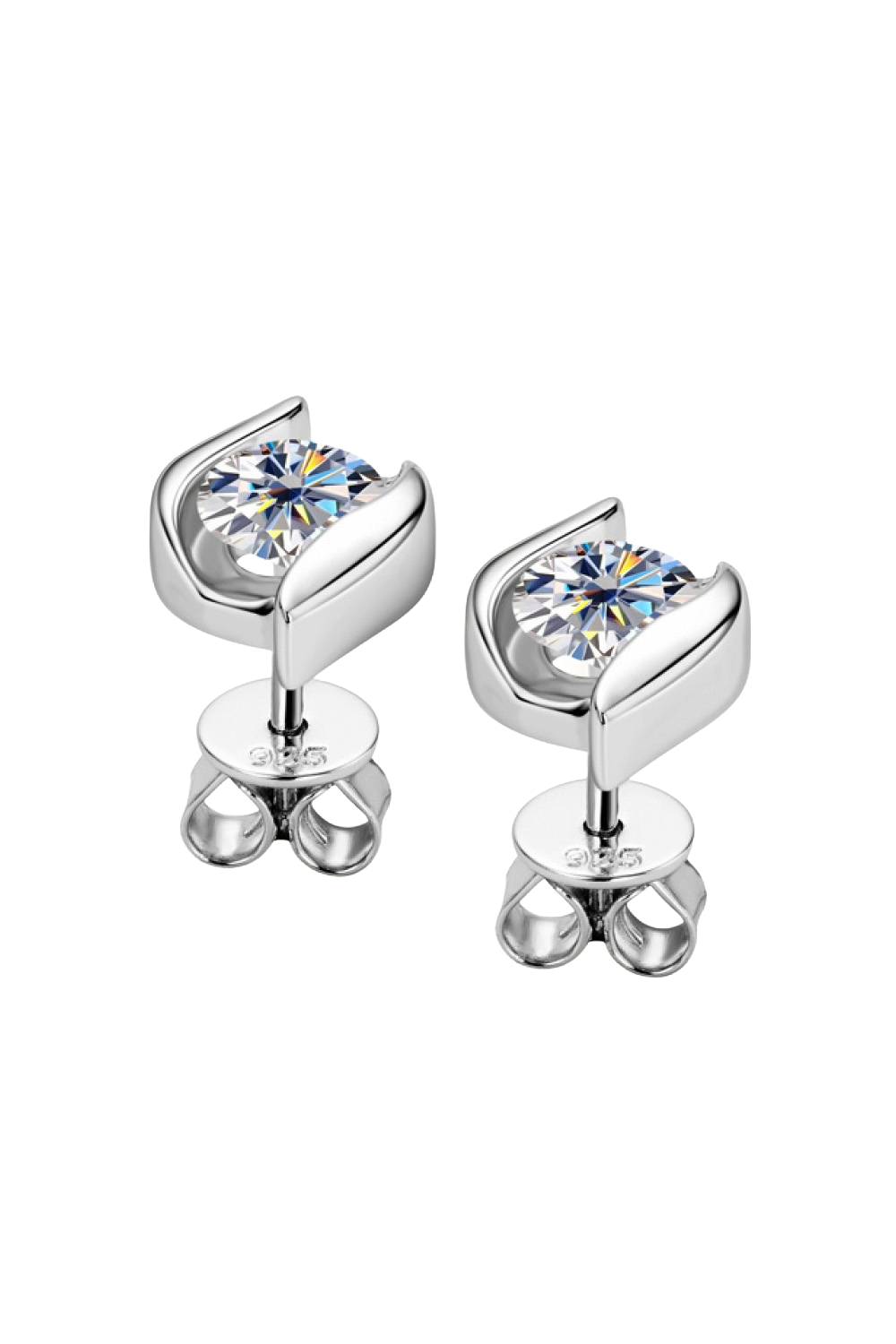 1 Carat Moissanite 925 Sterling Silver Stud Earrings