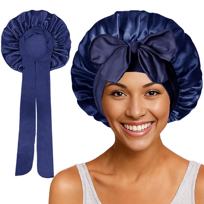 Elastic ribbon satin round hat