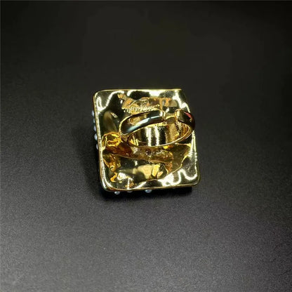 Open Eye Ring Pearl and Brass