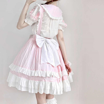 Cute Suspender Skirt Outfit Lolita Dresses Women
