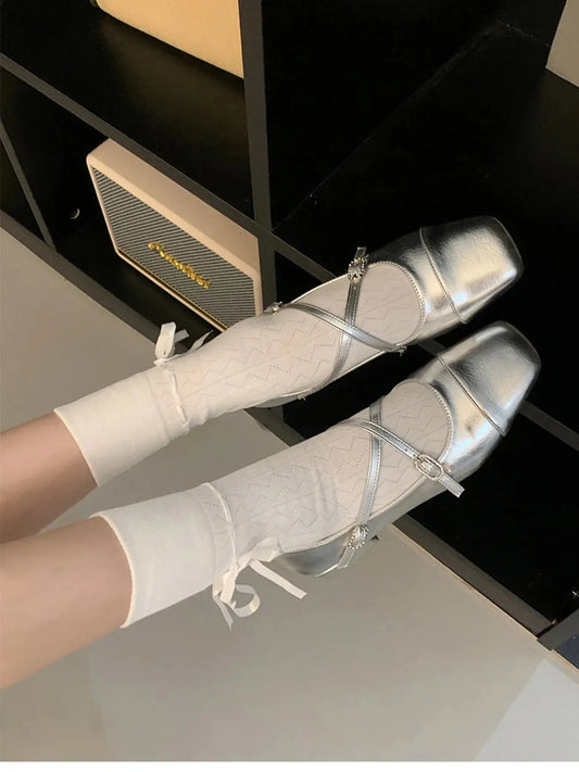 Square Toe Block Heels Mary Jane Shoes Trendsi