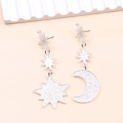 Star Moon Series Stud Earrings Europe And America Creative Acrylic