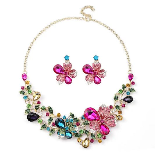 Itacazzo Decorative Props Dreamlike Style Romantic Dazzling Ladies' Necklace Earrings 3 Pcs Set  For Important Occasions eprolo