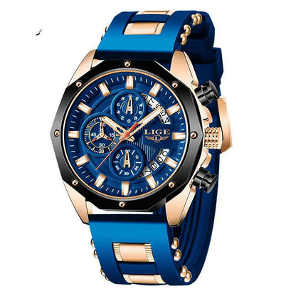 Fashion Mens Watches Top Brand Luxury Silicone Sport Watch Men Quartz Date Clock Waterproof Wristwatch Chronograph Easy Bazaar