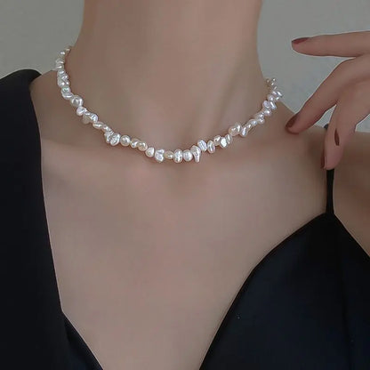 Vintage Grain Of Rice Freshwater Irregular Pearl Necklace For Women Easy Bazaar