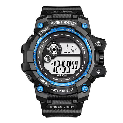 Student Digital Sports Watch - Waterproof Military Style Electronic Watch for Boys