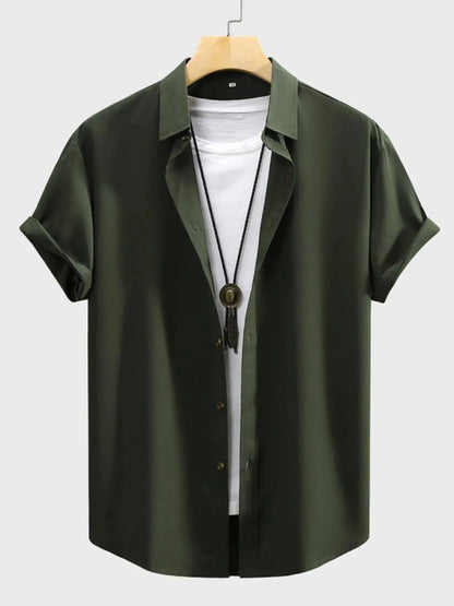 Men's Button Up Short Sleeve Shirt Trendsi