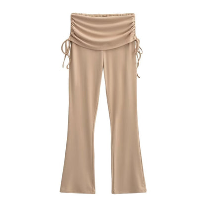 High waisted straight leg casual pants for women