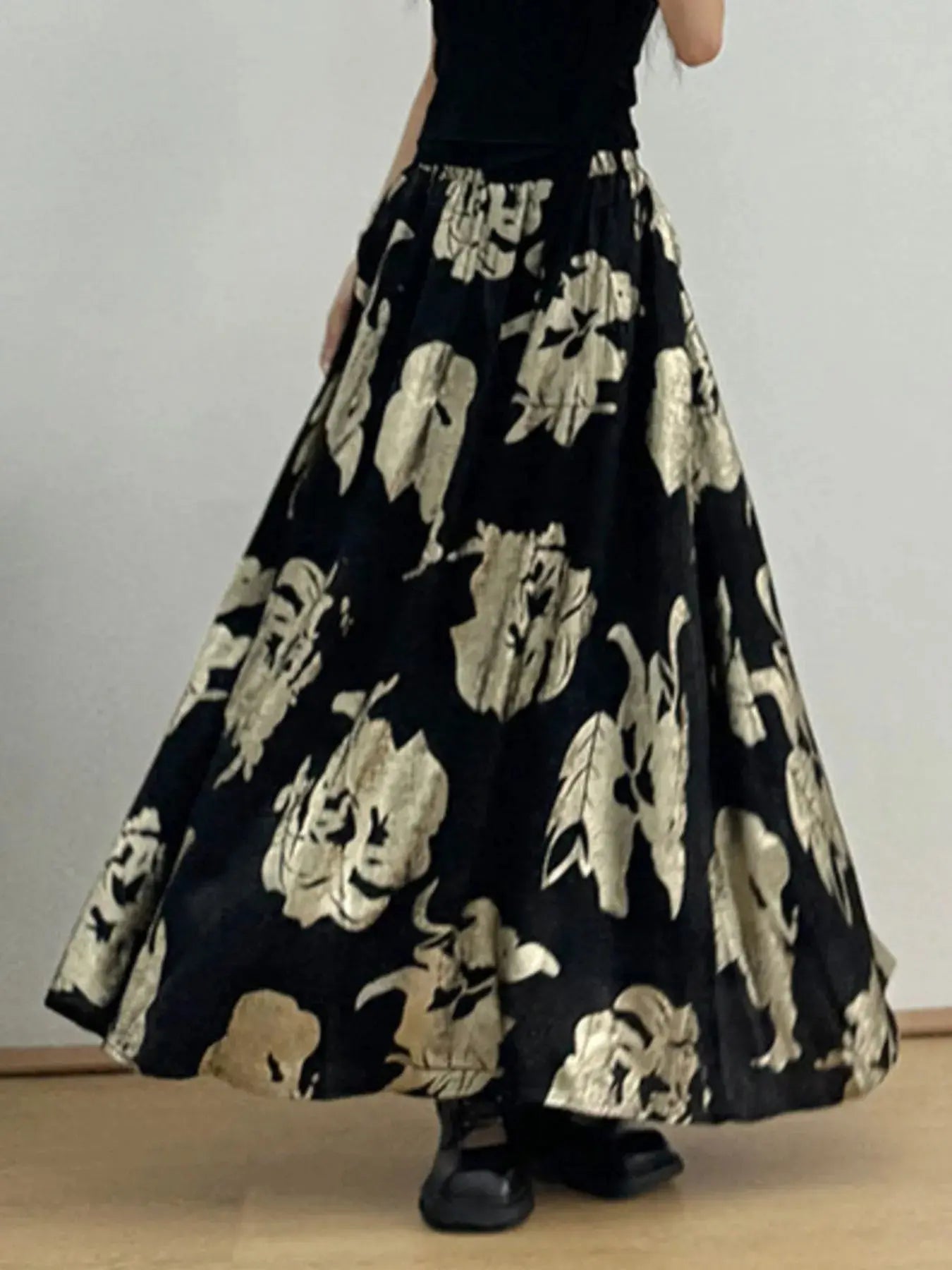 Printed Wide Leg Skirt Trendsi