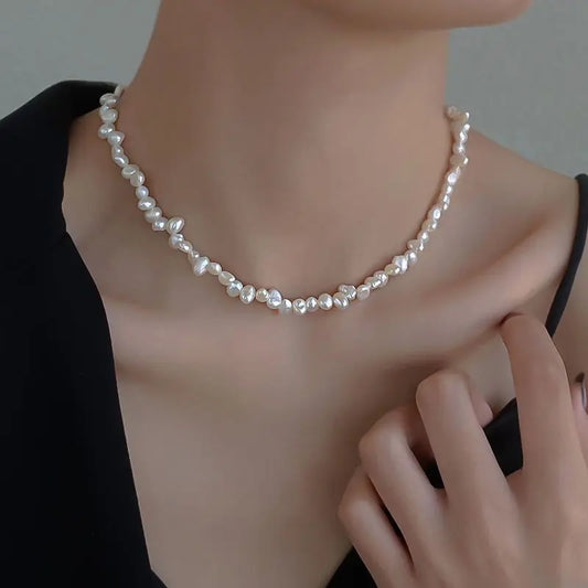 Vintage Grain Of Rice Freshwater Irregular Pearl Necklace For Women Easy Bazaar