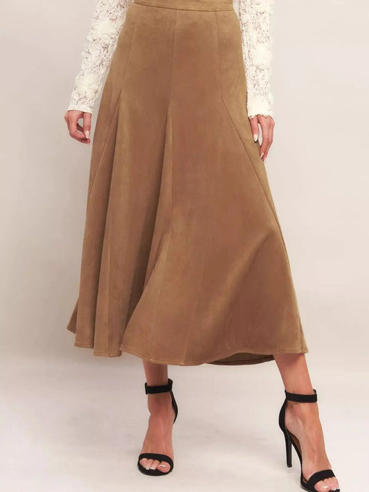 Flowy A-Line Midi Skirt Trendsi