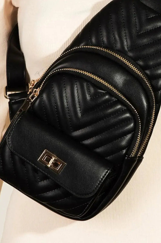 Fame Faux Leather Cushioned Sling Bag Trendsi
