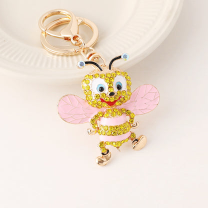 Creative Diamond Studded Cute Bee Keychain Exquisite Keychain Pendant