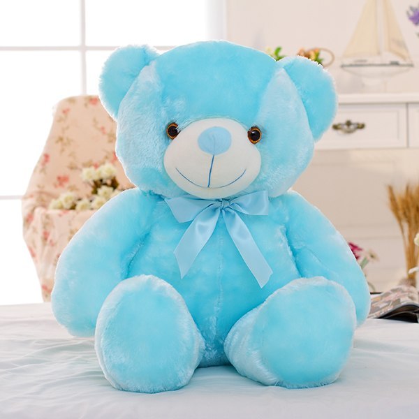 Teddy Bear Stuffed Animals Plush Toy Colorful Glowing Pillow For Kids