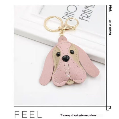 Cute Puppy Leather Key Chain Handbag Pendant