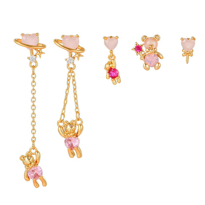 925 Silver Needle Exquisite Small Bear Stud Earrings Easy Bazaar