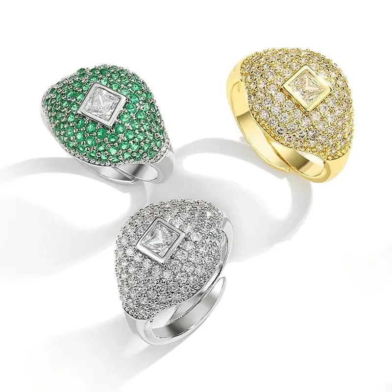 Hip Hop punk rings Zircon