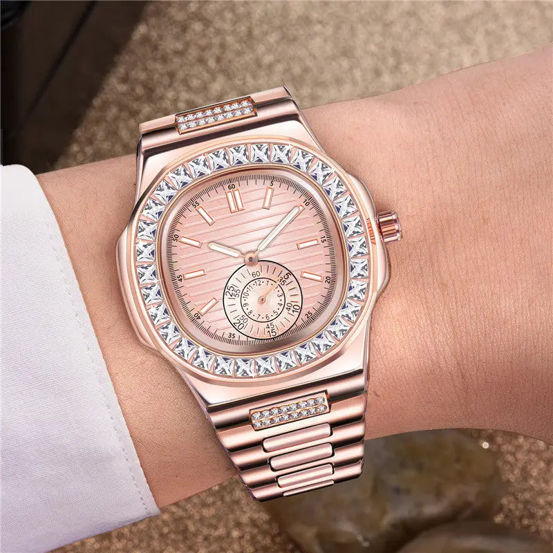Mens Fashion Alloy  Luxury Brand Diamond Gifts Watches Easy Bazaar