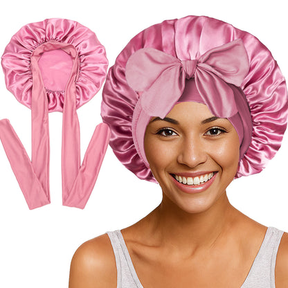 Elastic ribbon satin round hat