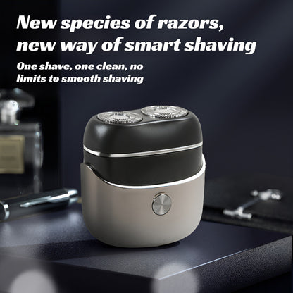 Portable Electric Razor for men with dual head magnetic shaver - rechargeable grooming kit