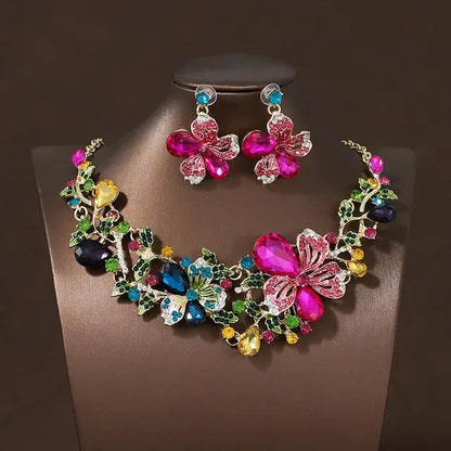 Itacazzo Decorative Props Dreamlike Style Romantic Dazzling Ladies' Necklace Earrings 3 Pcs Set  For Important Occasions eprolo