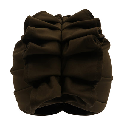 African Lady Head Wraps Soild Color Headscarf Bonnet Cancer Chemo Hat Muslim Turbans  NEW Ruffled Turban Cap for Women