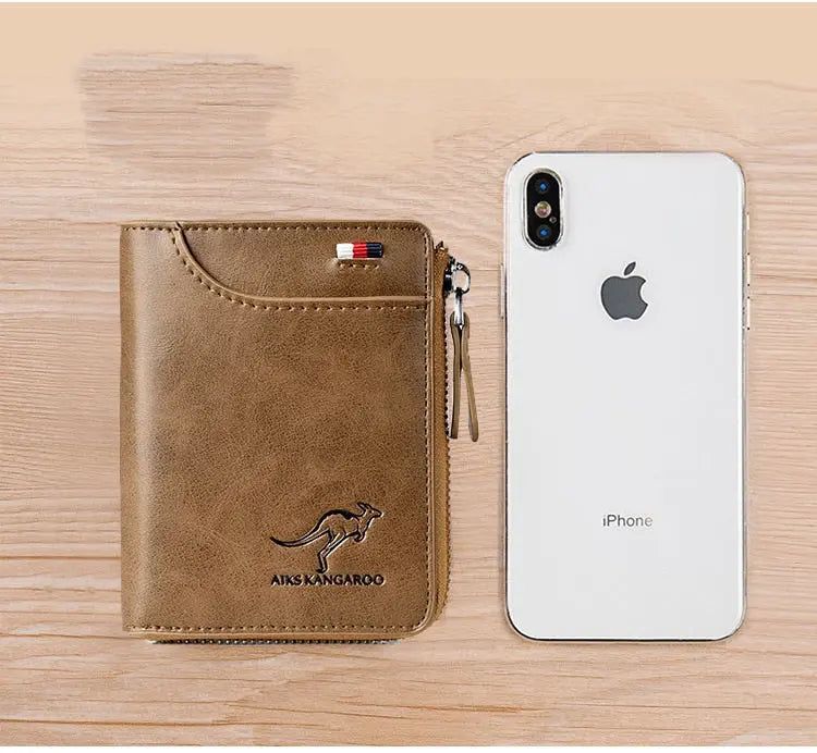 New Men Wallets Fashion Short Desigh Zipper Card Holder Men Leather Purse Solid Coin Pocket High Quality Male Purse eprolo
